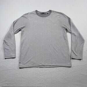 Travis Mathew Shirt Youth XXL Gray White Striped Long‎ Sleeve Modal Blend